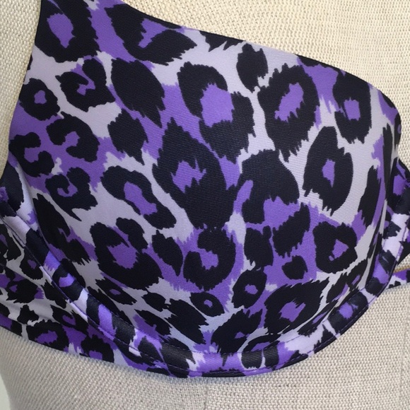 Victoria’s Secret Purple & Black Leopard Print Demi Bra Size 34B - Picture 8 of 11